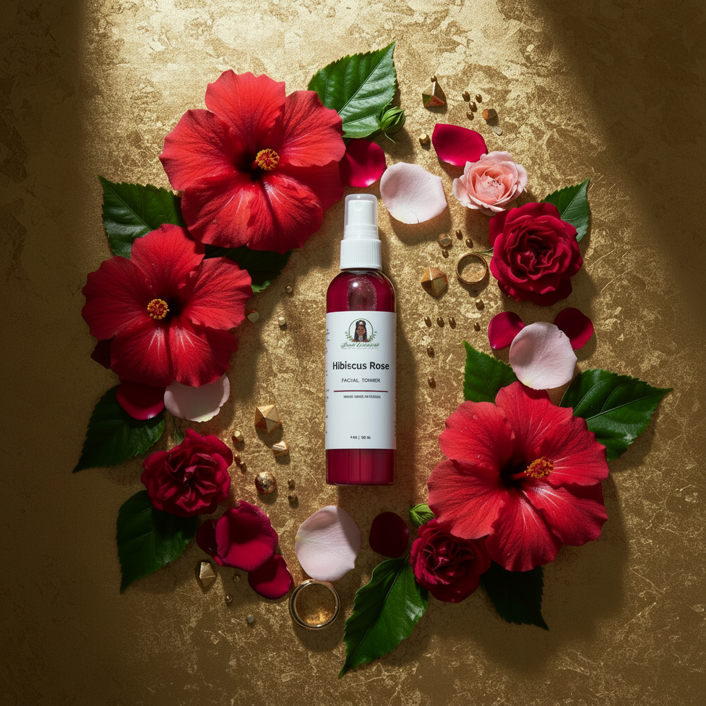 Hibiscus Rose Toner - Gold Leaf Mockup